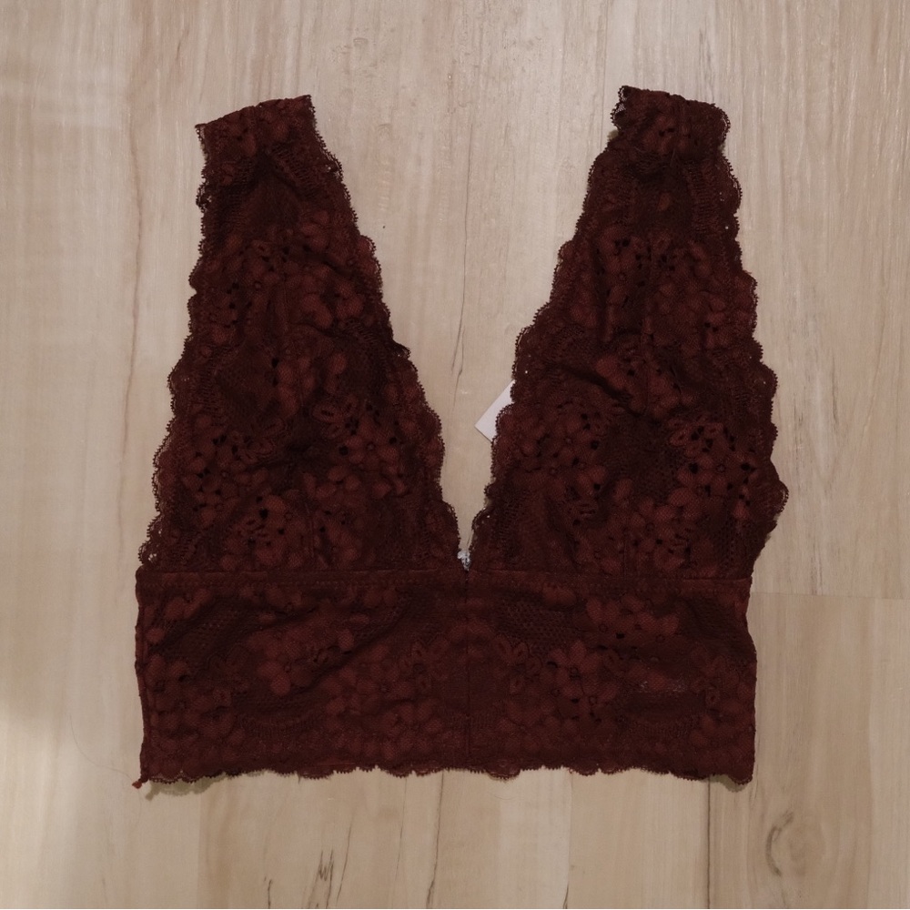 Lace Bralette in Deep Burgundy